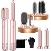 Airbrush 6 en 1 Hair Styler avec Seche Cheveux,Brosse Soufflante, Brosse Seche Cheveux, Brushing Brosse Soufflante, air Boucleur, Brosse Brushing Soufflante