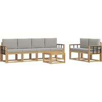 Ensemble de canapés d'extérieur 7 pc Blanc et gris clair vidaXL