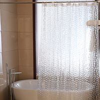 Rideau de douche anti-moisissure 180 x 200 cm, 3D semi-transparent, lavable, imperméable, antibactérien, séchage rapide, pour salle de bain