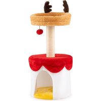 Christmas Cat Tree with Sisal Post, 80 cm, Cozy Bed