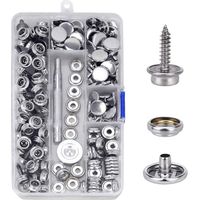 Set aus 150 hochwertigen Marine-Polsterzubehörteilen aus Edelstahl, 10 mm, Bootskreuzung, Druckknopfbefestigungen, mit Schrauben, klickbar, inklusive Werkzeug