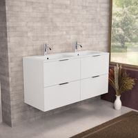 Inda - Meuble de salle de bain L.120 avec double vasque mate /