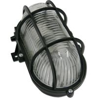Stromlampe ovale Wandleuchte 60W E-27 schwarze Box 14025