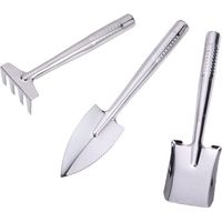 Juego de herramientas de jardinería de acero inoxidable, mini rastrillo, paleta y pala para sembrar semillas, bonsáis, suculentas, hierbas, terrarios y plantación
