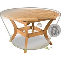 Housse Table Ronde 6 Personnes D.120cm Gris Mastic Opaque - Jardiline
