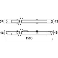 Réglette LED BATTEN SINGLE 2200 lm - 4000 K - 18 W - 1500 x 43 mm - SYLVANIA