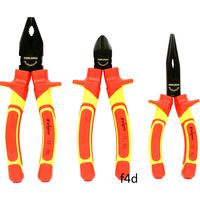 VDE Plier Set Combination Side Cut Long Nose 3pc Insulated Electricians PL144