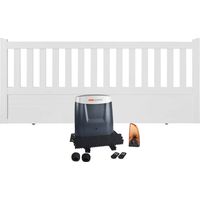 Portail coulissant électrique PVC blanc H 125 x L 300 ETRETAT - ouverture vers la droite