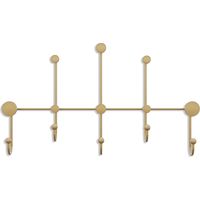 Appendiabiti da parete con 8 ganci in metallo dorato H45 cm - IYON