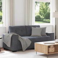 Vidaxl – Canapé causeuse velours gris foncé 180x77x82 cm – Sièges en mousse épaisse – Cadre en contreplaqué robuste – Confort moderne