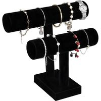 Soporte para pulsera de terciopelo doble, soporte para reloj, soporte para joyas