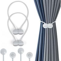 D'embrasses de Rideaux, 2 Embrasse Rideau Magnétiques Attaches Rideau, Attaches de Rideau Support Attaches, Rideaux Embrasses à Rideaux Attaches de Rideaux pour Décoration de Maison Bureau, Gris