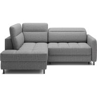 Canapé d'angle gauche convertible BARNEA 208 cm gris chiné avec rangement