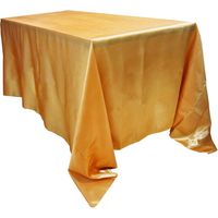 1 Nappe Satin 145x320cm Rectangle Or Polyester Sans Couture Pour Mariage Fête