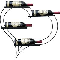 DanDiBo Casier à vin en métal noir cur 96417 Casier à bouteilles pour 4 bouteilles 65 cm Porte-bouteilles mural