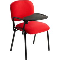 6 Sillas Acolchadas Apilables de Tejido ROJO - con Pala de escritura Conferencias