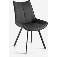 Chaise de salle à manger en similicuir et métal Clodia - Noir