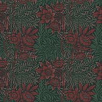 Flowers wallcovering wall Profhome 390581 non-woven wallpaper smooth with floral ornaments matt black green brown red antique pink 5,33 m2