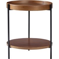 TABLE 2-Tier Mix Design Bois Massif MDF Noyer 44.00x44.00x48.00