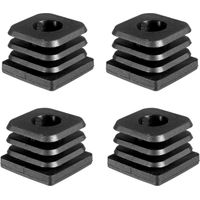 4x Embout de tube rentrant carré 45x45mm maximum 200kg taraudé pour vis M8 pied réglable noir meuble étagère outillage