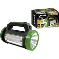 Cegasa professionelle Multifunktions-Taschenlampe led - 5 Modi de Beleuchtung - Akku de 1800mah - Stromversorgung solar und per usb - Farbe schwarz/grün