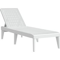 vidaXL Chaise longue blanc 186x60x29 cm PP