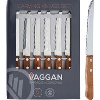 Lot de 6 couteaux à steak inox manche bois