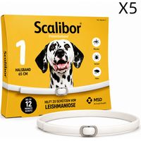 5er-Pack Floh- und Zeckenhalsbänder für Hunde, 65 cm – Schutz vor Flöhen, Zecken und Mücken – Bis zu 12 Monate Schutz – Für große Hunde – Verstellbar und wasserabweisend