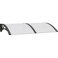 Door Canopy Black and Transparent 150x75 cm Polycarbonate vidaXL