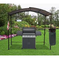 Carport barbecue double toit acier 2,63 x 1,50 x 2,40 m – Résistant aux intempéries – Pieds réglables – CAR2415AC – Habrita Foresta