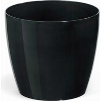 Schwarzer Kunststofftopf mit Deckel, 13,5 cm, Magnolia
