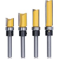 4PCS Flush Trim Router Bit Set, Trim Template Router Bit Flush Cutter Set Wood Milling Cutter Tool for Home Use