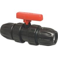 Mega Kugelhahn mit Klemmverbinder 25 mm PP schwarz, Typ Safe 500