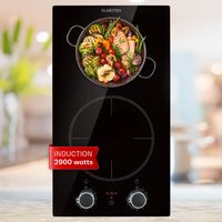 Klarstein – Plaque induction encastrable 2900W – 2 feux – Commande tactile – Sécurité enfant – Arrêt automatique – Surface vitrocéramique