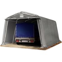 TOOLPORT Abri/Tente Garage Premium 3,3x4,7 m pour Voiture et Bateau - Toile PE 600 N imperméable gris