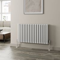 White Oval Column Designer Radiator Vertical Horizontal 600 x 1020mm Double Panel