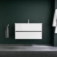 Inda - Meuble de salle de bain 2 tiroirs L.100 avec vasque mat /