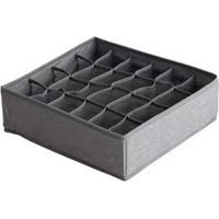 Cajas organizadoras para calcetines y ropa interior, organizador de cajones de 24 compartimentos, plegable, para guardar bufandas, corbatas, cinturones y otros accesorios (gris)