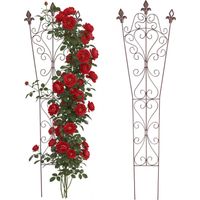Garden Trellis, Vintage Metal with Fleur-De-Lis Finials