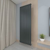 T&K Vertical Anthracite Single Radiator Flat Panel Designer 1800x544mm Modern Central Heating Rads