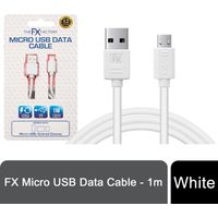 FX Powabud USB Data Cable For Micro USB Devices - White