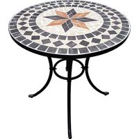 TAVOLO MOSAICO CAPRI DOMUS CM 60 H.CM 70 BASE ACCIAIO VERN