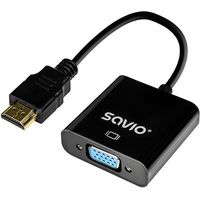 ADAPTADOR HDMI (M) - VGA (H) NEGRO SAVIO AK-75