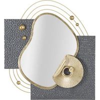 Espejo de pared Mauro Ferretti diseño moderno gris 80 cm