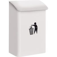 ARREGUI E6101 Papelera Mural de Acero para garajes, interiores y zonas comunes, papelera de garaje, 18 L, blanco