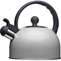 KitchenCraft Living Nostalgie Vintage Teekanne mit Pfeife, Wasserkocher de für Induktions- und Elektroherde 1,4L, Metall, 18 x 21,5 x 21 cm - Französisch Grau