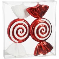 DECORAZIONE NATALIZIA CARAMELLE PZ2 ROSSO E BIANCO 15X6X32CM EDELMAN