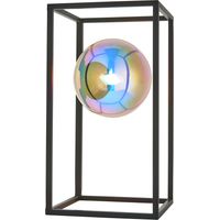 Lampada da tavolo KINJO Endon gabbia nera sfera iridescente
