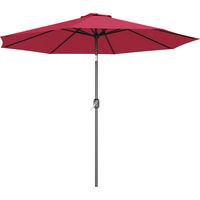 Parasol de Jardin Ø295x250 cm avec Manivela, Inclinaison, Métal Démontable