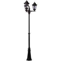 Lampadaire 3 lumières sur poteau modèle Berlin - 3X100w IP44 cm.230h. couleur noire
